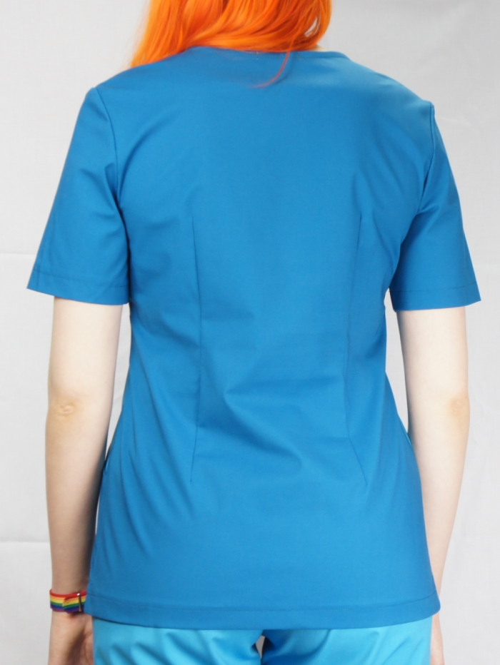 blue two-tone medical top, blue scrubs, buy blue medical top